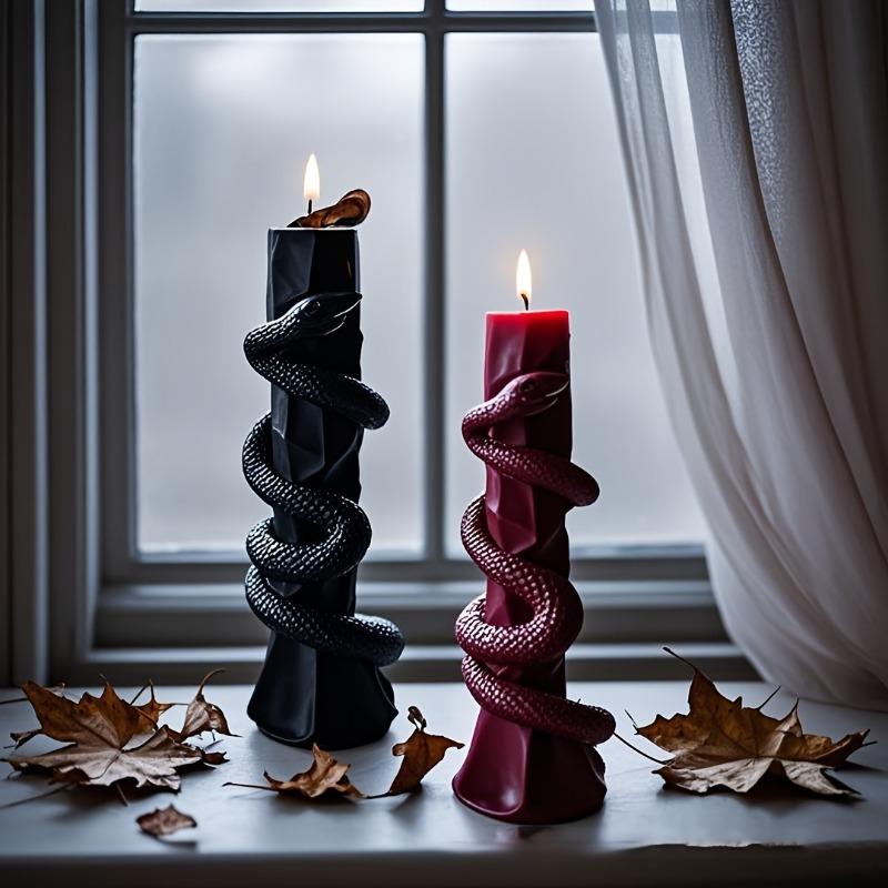 Spiritual Serpent Coiled Around Pillar Scented Candle Holiday Celebration Decorative Candle Home Decor Candle