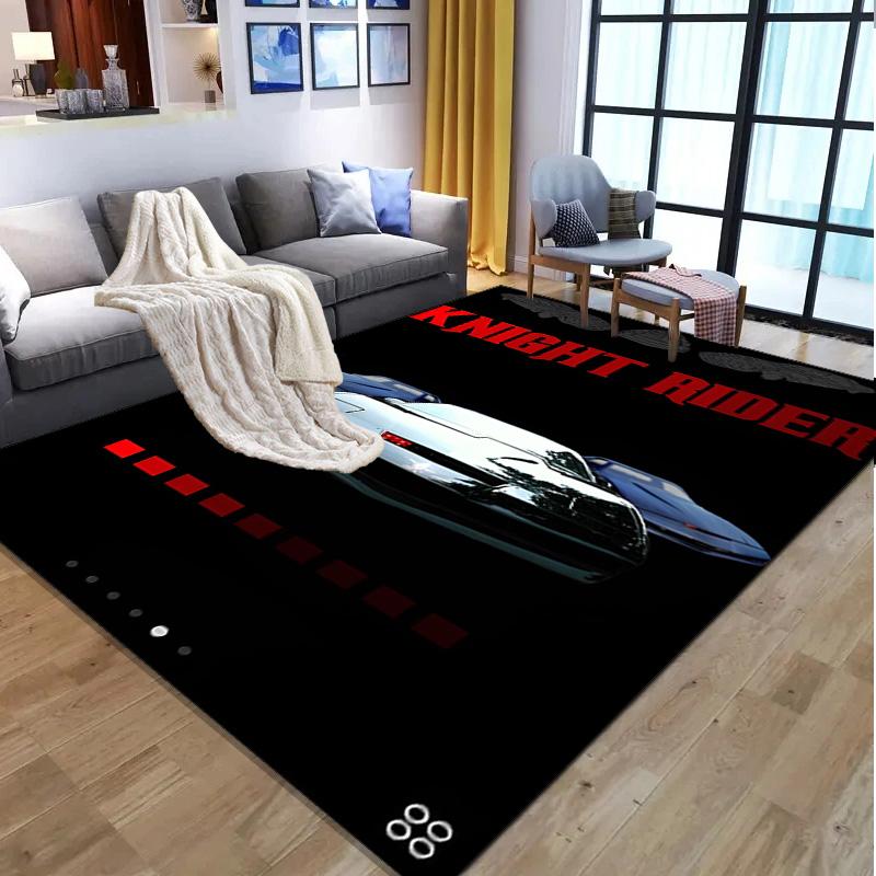 Knight Rider Pattern Rug, Indoor/Outdoor Mat, for Picnic, Gameroom, Bedroom, Office, Living Room, Home Decor Carpet, Birthday Gift