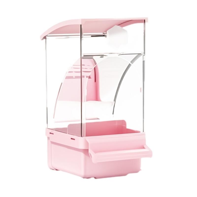 

Plastic Anti Spill Parrots Feeder With Detachable Design For Easy Cleaning Bird Cage Accessories food Food Dispenser рожевий