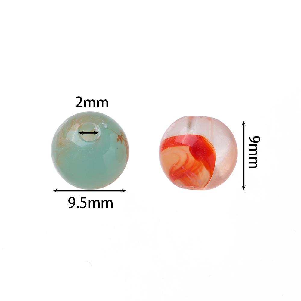 20pcs/Lots Acrylic Imitation Stone Round Beads Spacer Loose Beads for DIY Earrings Necklaces Bracelets Jewelry Making Supplies