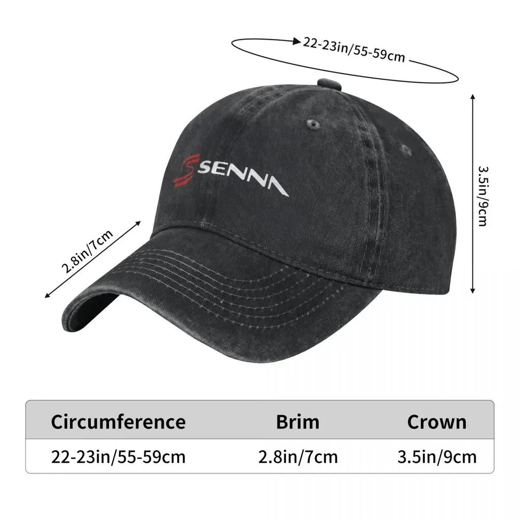 Ayrton Senna Logo Denim Baseball Cap Hiking Fishing Hip Hop Hats Summer Unisex Men Trendy Sunshade Snapback Cap