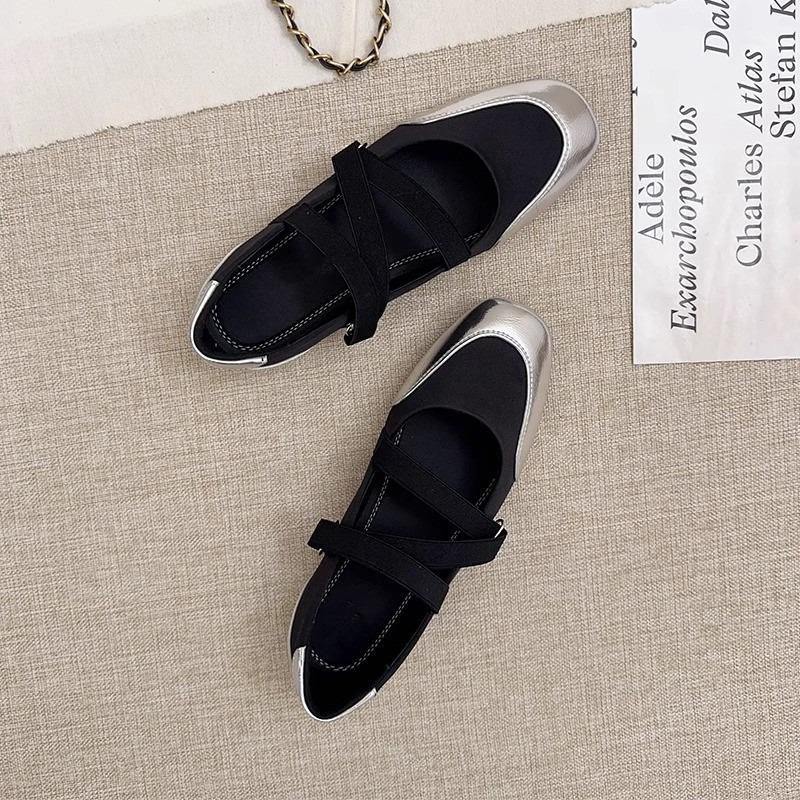 Ballet Mary Jane Shoes Women's Spring New Square Head Retro Black Single Shoes Casual Small Leather Shoes