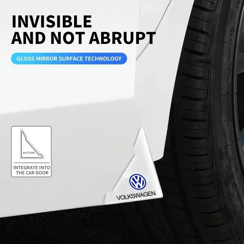 For Volkswagen VW 2pcs Transparent Car Door Corner Protective Sticker For Volkswagen VW Golf Polo Passat Tiguan Rline GTI Car Ac