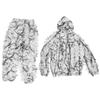 Snow Wild Camouflage Ghillie Suit 3D Leaf Jackets and Pants Set Clothes for Hunting