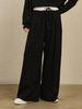 NOUVE Double Waist Wide Pants - Black