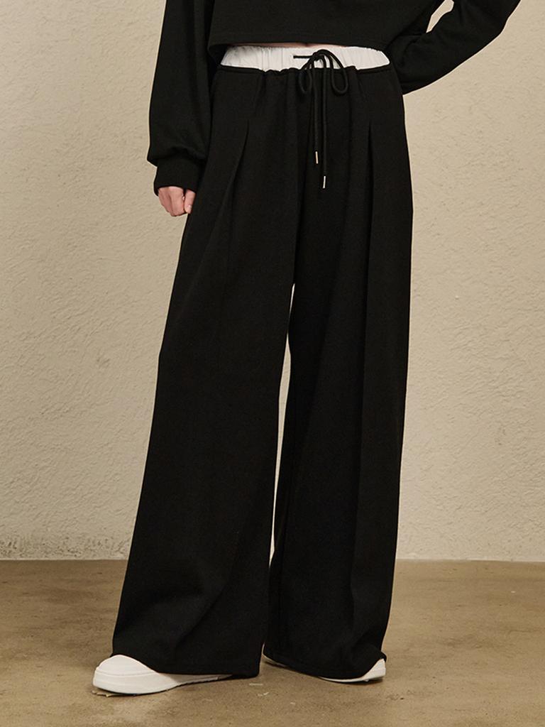 NOUVE Double Waist Wide Pants - Black
