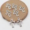 18/48Pcs/Lot Antique Bronze Silvery Cross Charms Hollow Pendants for DIY Jewelry Making