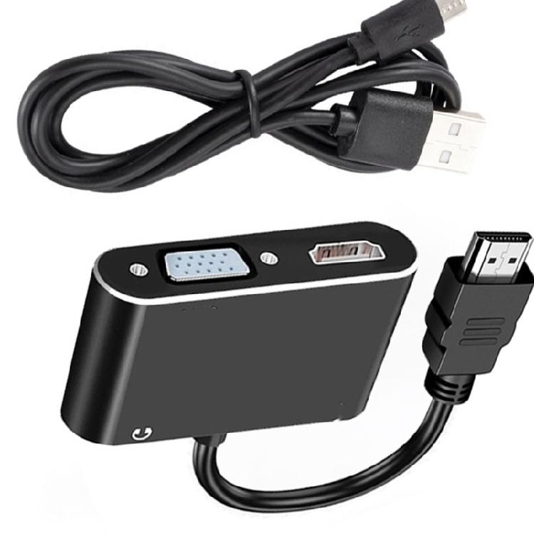 Portable VGA Adapter Converter for High Definition 3.5mm Video Audios Port 1080P Plug and Play Design