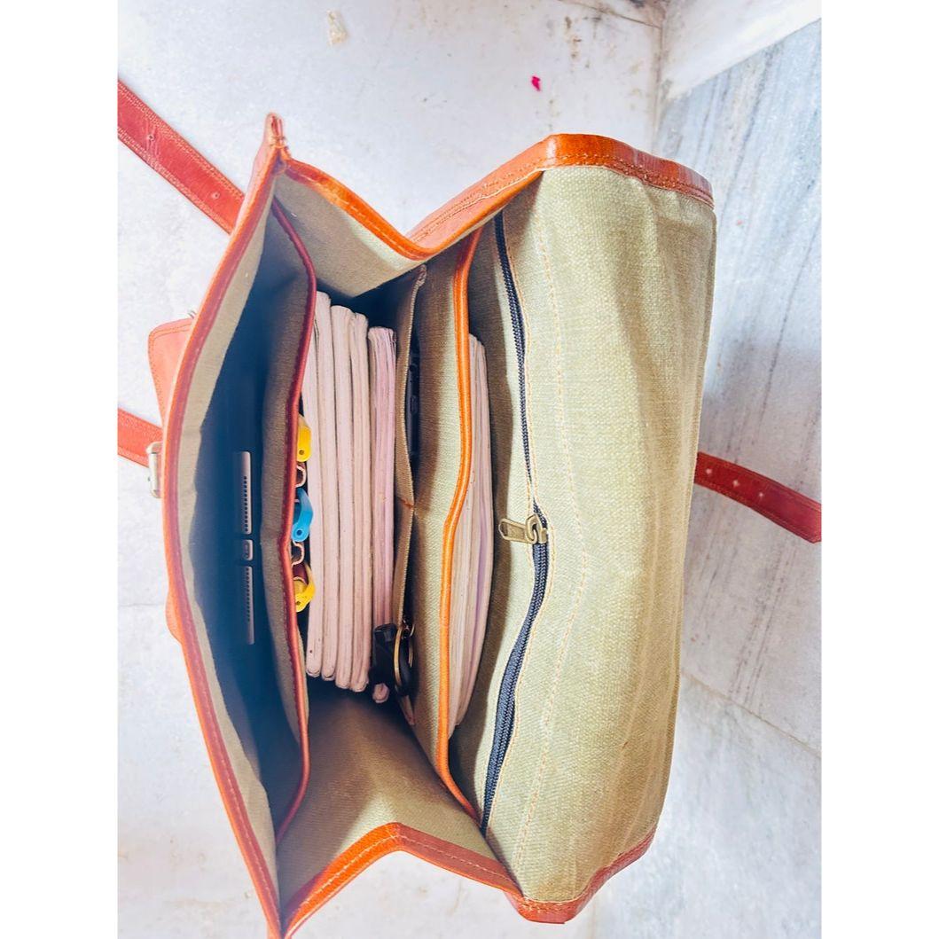 Комфортный кожаный рюкзак Handicraft. 12 x 16 x 5 in коричневый — фото 3