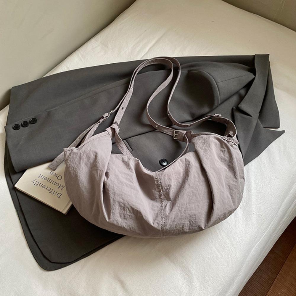 Canvas Nylon Crossbody Bag Lightweight Dumpling Bag Sweet Nylon Shoulder Bag Outdoor