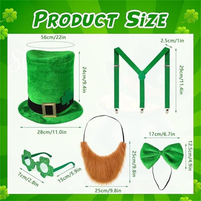 Regulowana Nakrycie Głowy Patricks Dla Mężczyzn Kobiet Dzieci Na Festiwal Zielone Pasujące Do Stroje i Akcesoria z Koniczyną