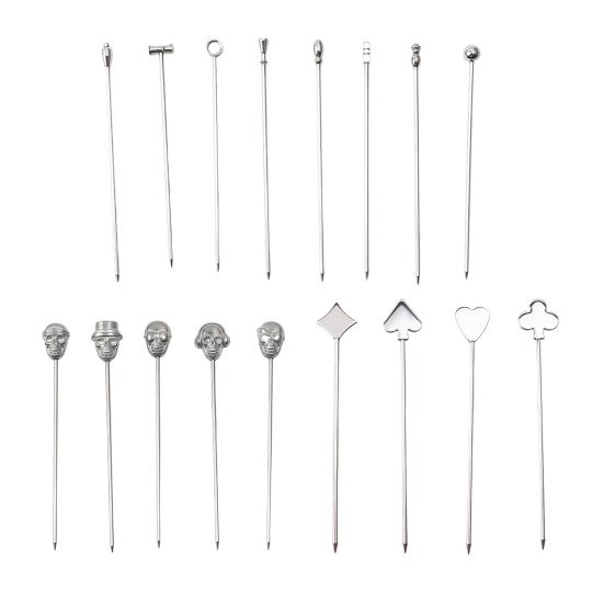 Skull Cocktail Picks Reusable Olive Skewers Martini Garnish Sticks Stainless Steel Toothpicks for Drinks Appetizers Bar