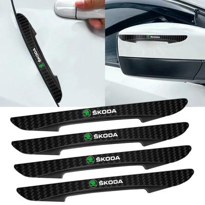 4 PIÈCES Protection Anti-collision pour Bord de Porte de Voiture Autocollant Barre Fibre de Carbone Protecteur pour Fabia Rapid Octavia Fabia Laura Superb