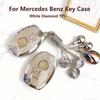 White Diamond TPU for Mercedes Benz W204 W205 W206 W212 W213 W221 W222 W223 A Class GLA GLE Remote Car Key Case Cover Fob Holder