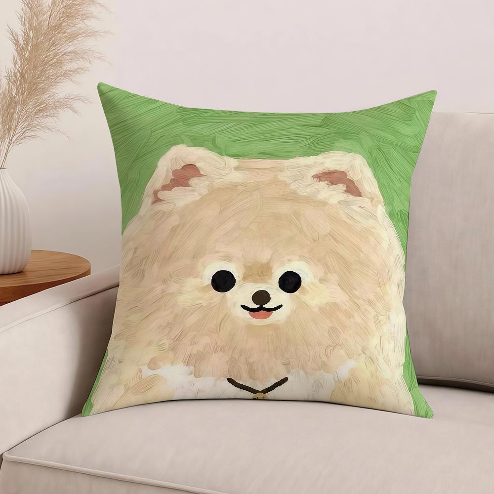Cute Dog Cartoon Pillow Case Office Cushions Suitable For Sofa Car Bedroom Decorative Cushion Cover