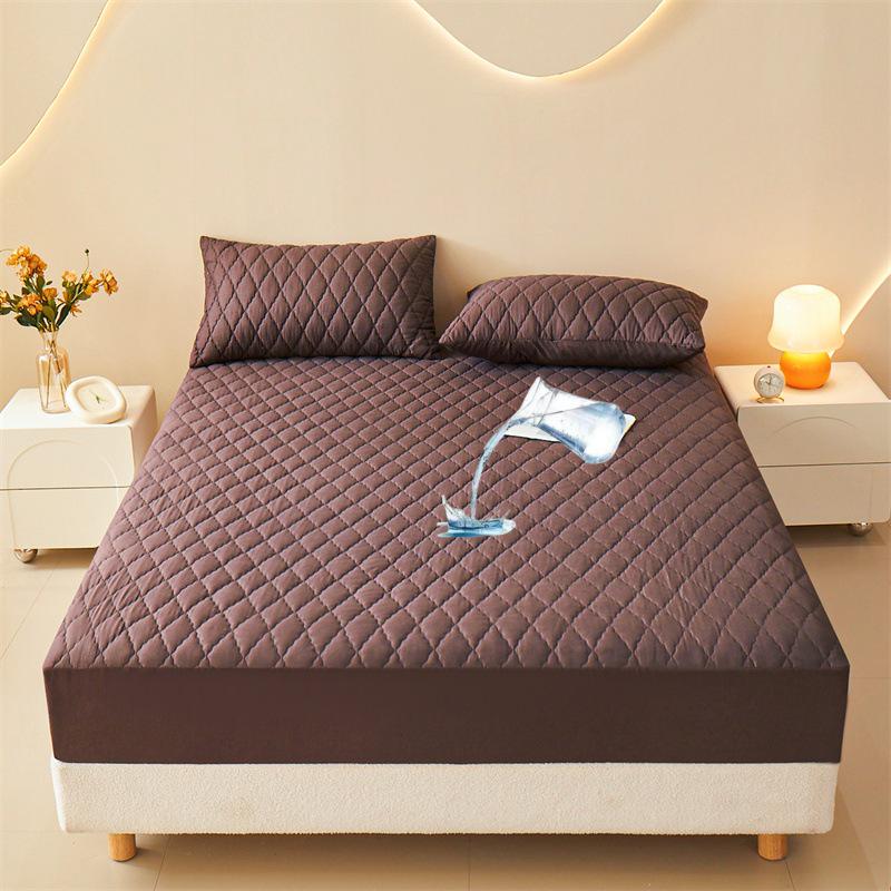 Waterproof Solid Color Fitted Mattress Protector Cover