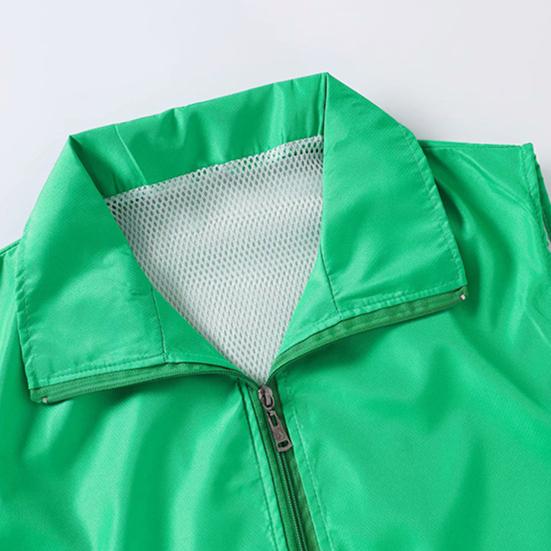 Waistcoat Sleeveless Unisex Turn-down Collar Zipper Closure Solid Color Loose Pocket Mesh Mid Length Soft Breathable Cardigan Outdoor Fishing Vest