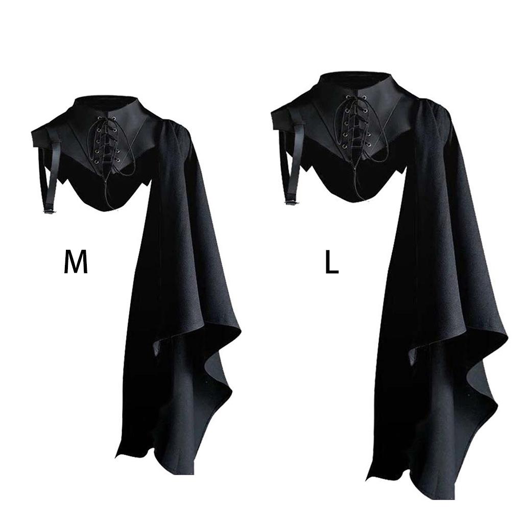 Medieval Party Anime Cosplay Costume Gothic Knight Single Sleeve Shawl Armor Viking Pirate Cloak Hooded Cape Soldier Top
