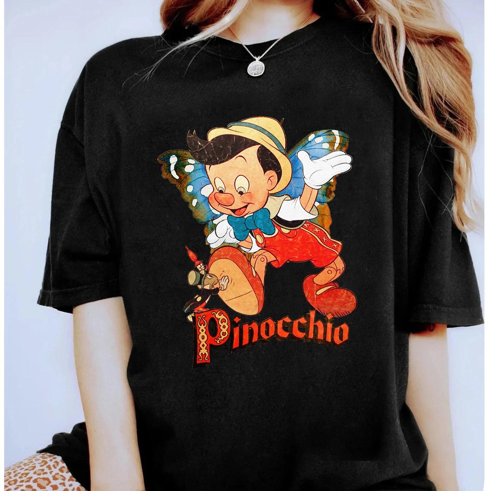 Disney Pinocchio and Jiminy Cricket Unisex Adult Sweatshir100% Cotton T-shirt Mens Tees Top Kid Tee M