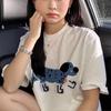 Summer new cartoon dog print design short-sleeved T-shirt women's casual loose and cute versatile bottoming top
