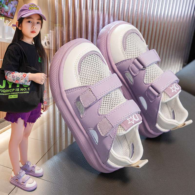 Summer new children's sandals Baotou children's shoes boys soft-soled baby shoes medium and older children's hollow mesh sneakers