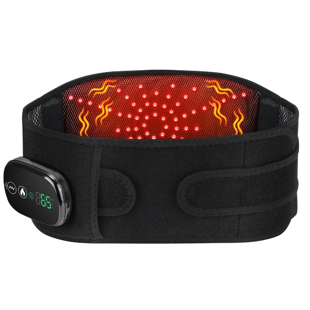 

3 Modes Lower Cordless Lumbar Heating Pad Heating & Vibration Rechargeable Red Light Therapy Lumbar Support Belt Back Massager чёрный