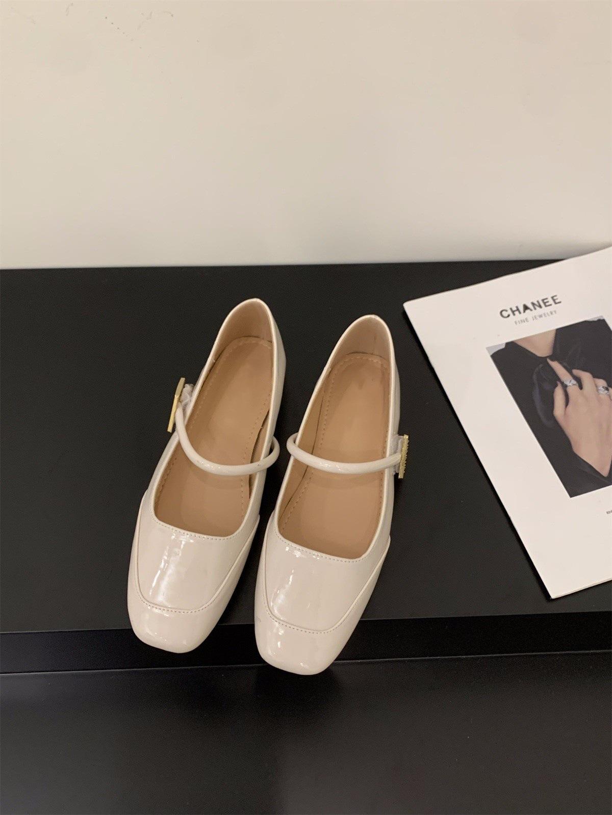 

Туфли Мэри Джейн на плоской подошве, сказочные туфли весна-осень 2025, новые летние французские универсальные черные нежные вечерние туфли 40 бежевый