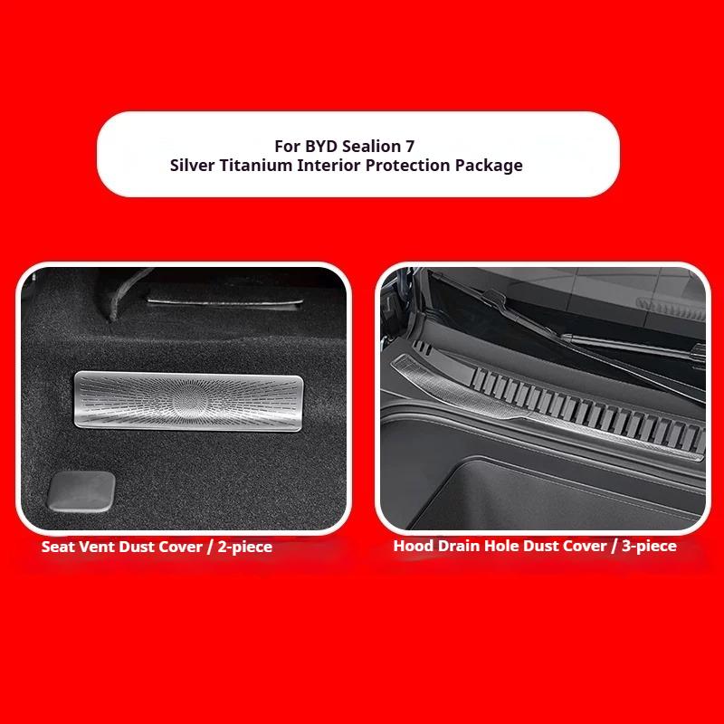 Dust Cover Under Car Seat for BYD Sealion 7 Sea Lion 07 Rear Air Conditioning Vent Protective Cover Stainless Steel Accessories