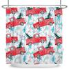 Merry Christmas Snowman Shower Curtains Waterproof Bath Curtain Santa Claus Snowflake for Bathroom Home Decor with Hooks