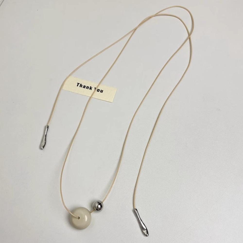 Vintage Cord Necklace Aesthetic Trend Choker Fashion Bead Pendant Necklace  Charm Chokers