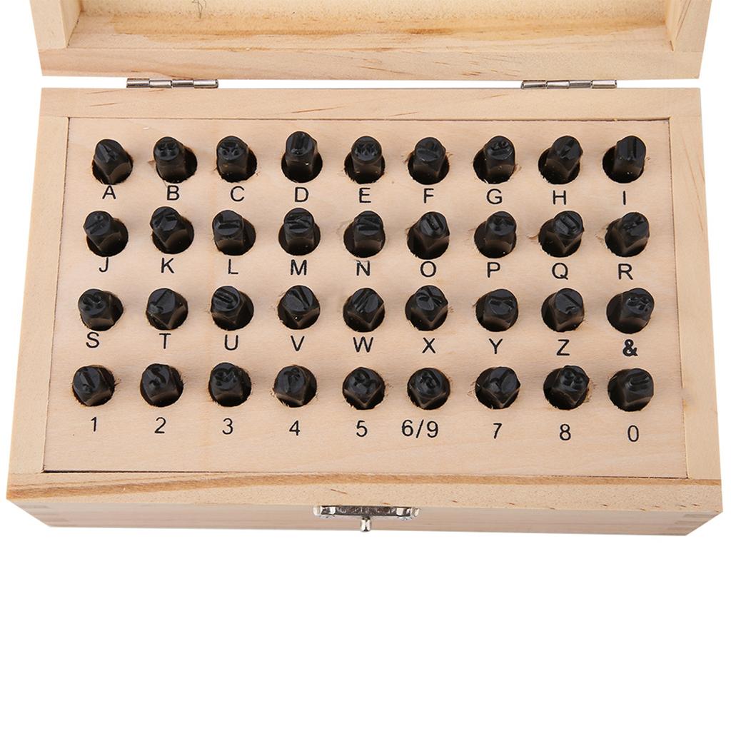 36pcs set 4mm Steel Stamp Punch Set Alphabet Letter & Number Die Tool
