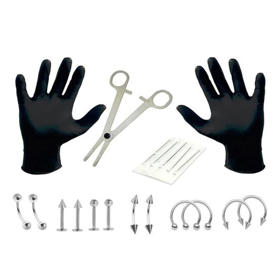 Praktisk piercingsmykkesett Robust slitesterk