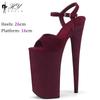 Fashion Nightclub 26cm Suede Pole Dance Shoes Women Cosplay Model Catwalk Waterproof Platform Stripper High Heels Sandals Plus Size 43