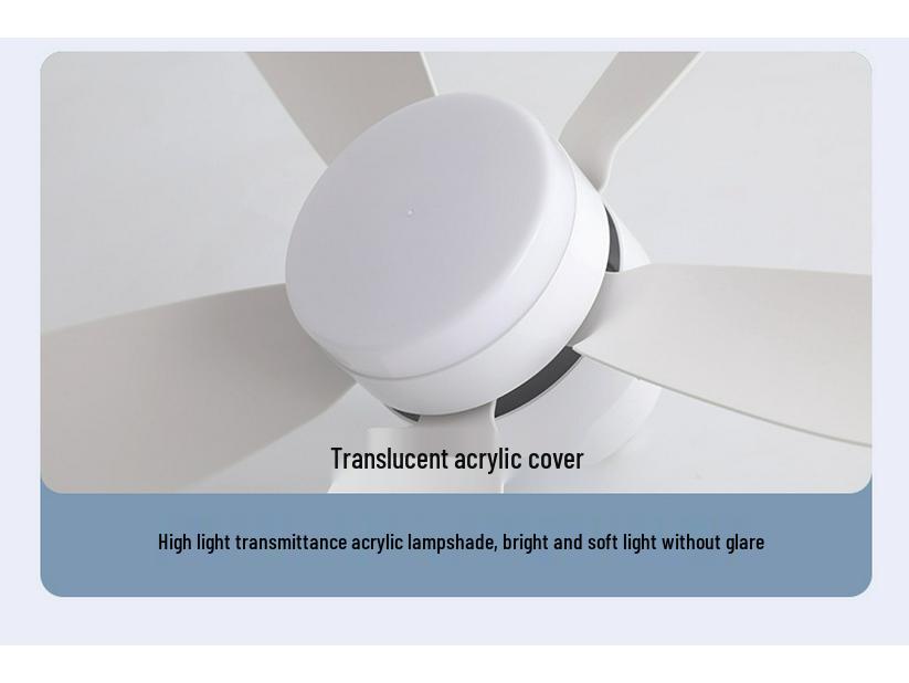 2025 E27 Screw Base Fan Light with Detachable Blades, Replaceable Light Source, Three-Color Stepless Dimming, and Timer