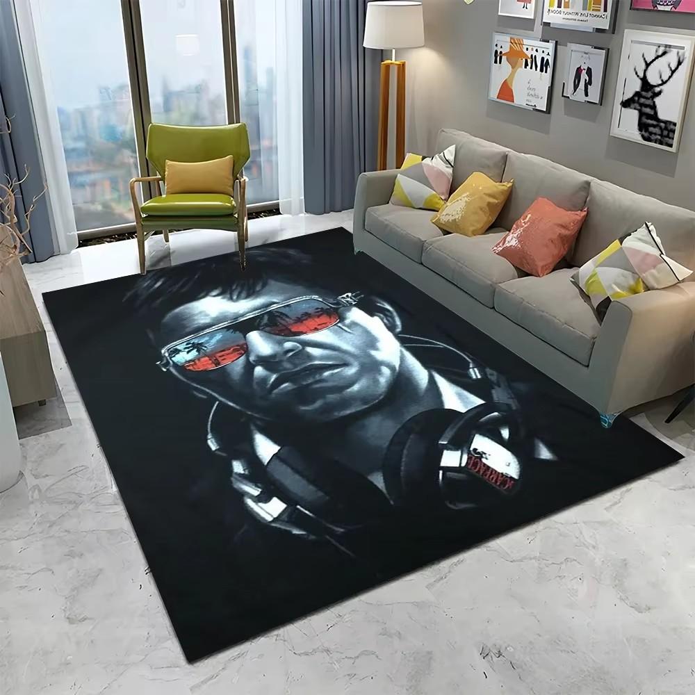 Tappeto Scarface 3D Classico Film Tony Tappeto per Casa Soggiorno Camera da Letto Divano Zerbino Decorazioni, Tappeto Area Giochi Bambini Tappetino Antiscivolo