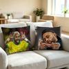 N-Neymar Jr F-Football Athlete Pillow Case Square Double-Sided Sofa Cushion Cover Bedroom Bedside Pillow