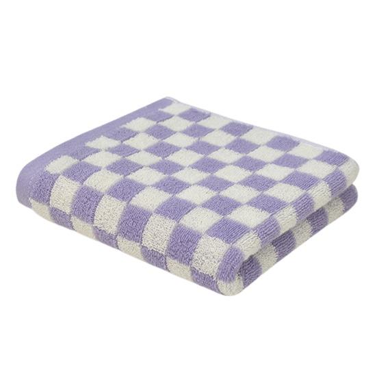 Pure Cotton Hand Towel Plaid Print Lightweight Water Absorbent Decorative Towel Gym Quick-Dry Washcloth