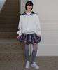 Kikobe Check Balloon Midi Skirt_Blue