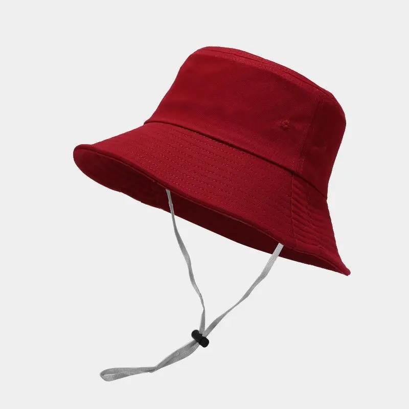

LDSLYJR Four Seasons Cotton Solid Bucket Hat Fisherman Hat Outdoor Travel Hat Sun Cap Hats for Men and Women 26 красный