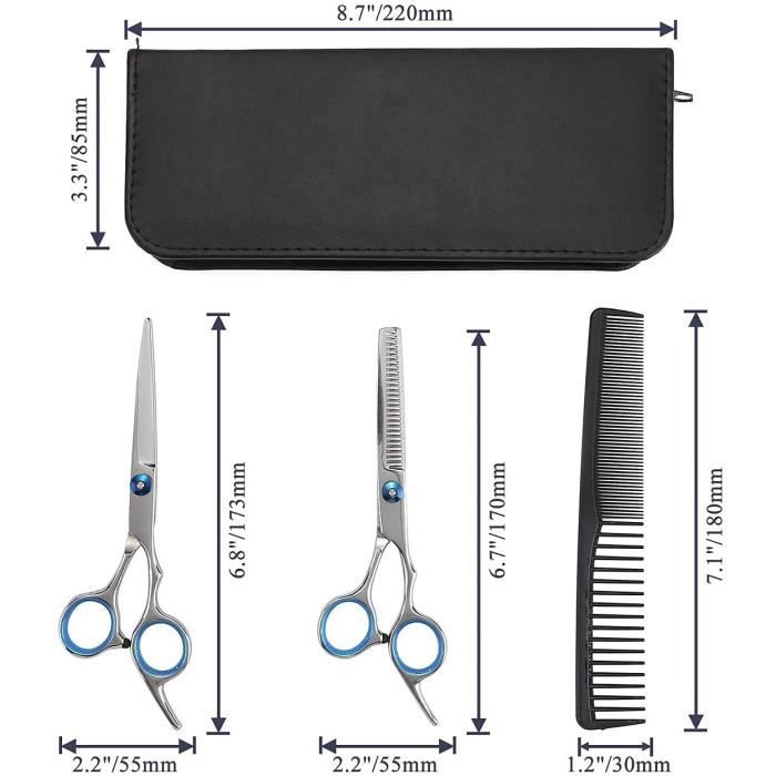Ciseaux De Coiffure Professionnels Ciseaux Pour Cheveux Barbier 7 Pcs Kit Ciseaux De Coiffure Ciseaux De Coupe De Cheveux Gaucher