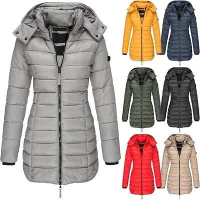 Women Winter Long Coat Thicken Warm Hooded Cotton Padded Puffer Jacket Overcoat