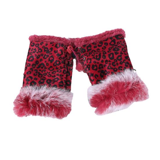 Women Fingerless Gloves Winter Suede Faux Fur Gloves Warm Fuzzy Half Finger Mittens for Women Girls Teens Writing Typing