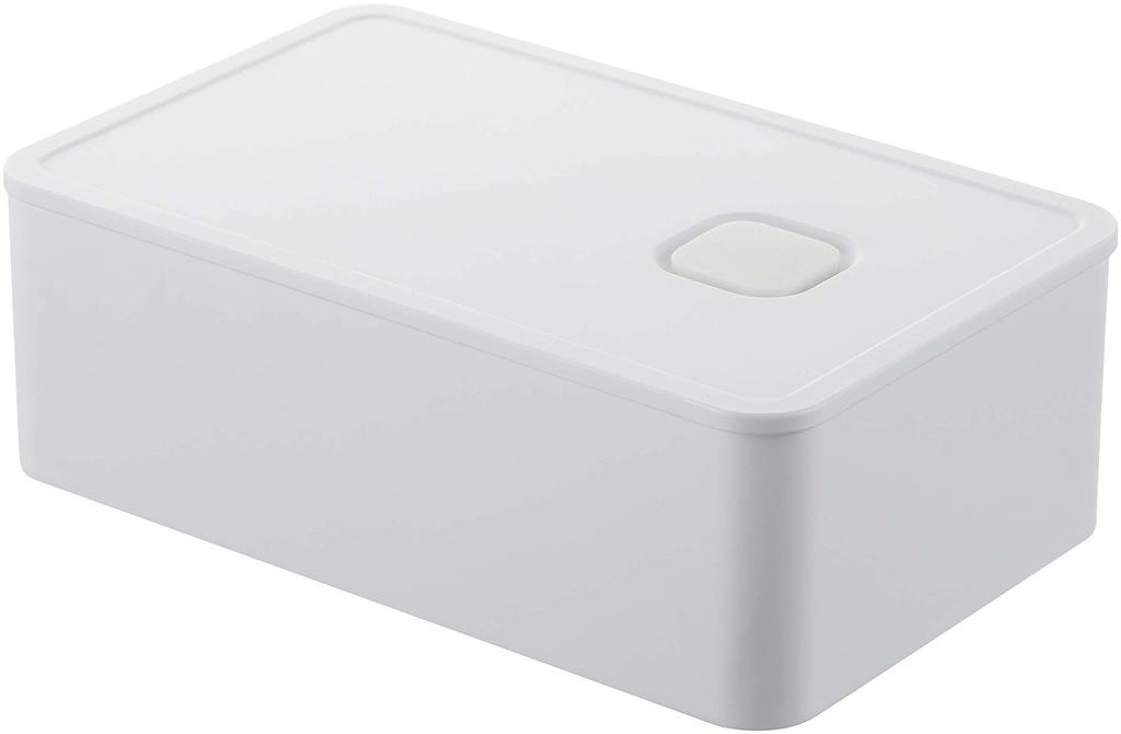 Yamazaki Jitsugyo 4821 Sealed Butter Case with Valve, White, Approx. 14.7X9.2X5cm, Tower, One Push Sealed, Dishwasher and Microwave Safe