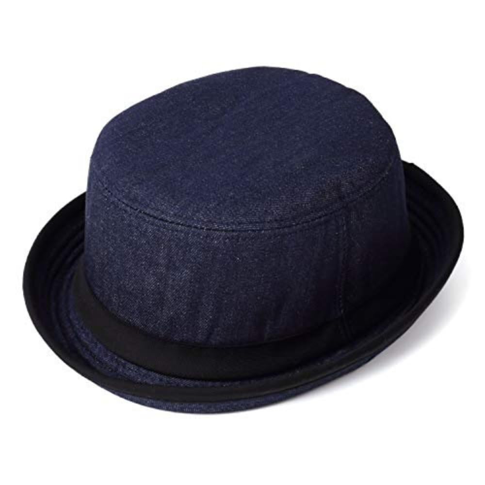Melco Plus Size 62cm Pork Pie Bucket Denim Made In Korea Men's Hat, Material, (Navy)