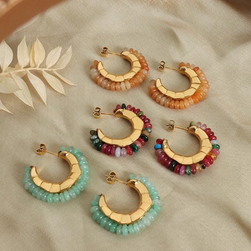 Vintage Ästhetische Ohrringe Mehrfarbige Ohrringe Raffinierte Ohrringe Ohrstecker Geeignet für Modebewusste Frauen Geschenk