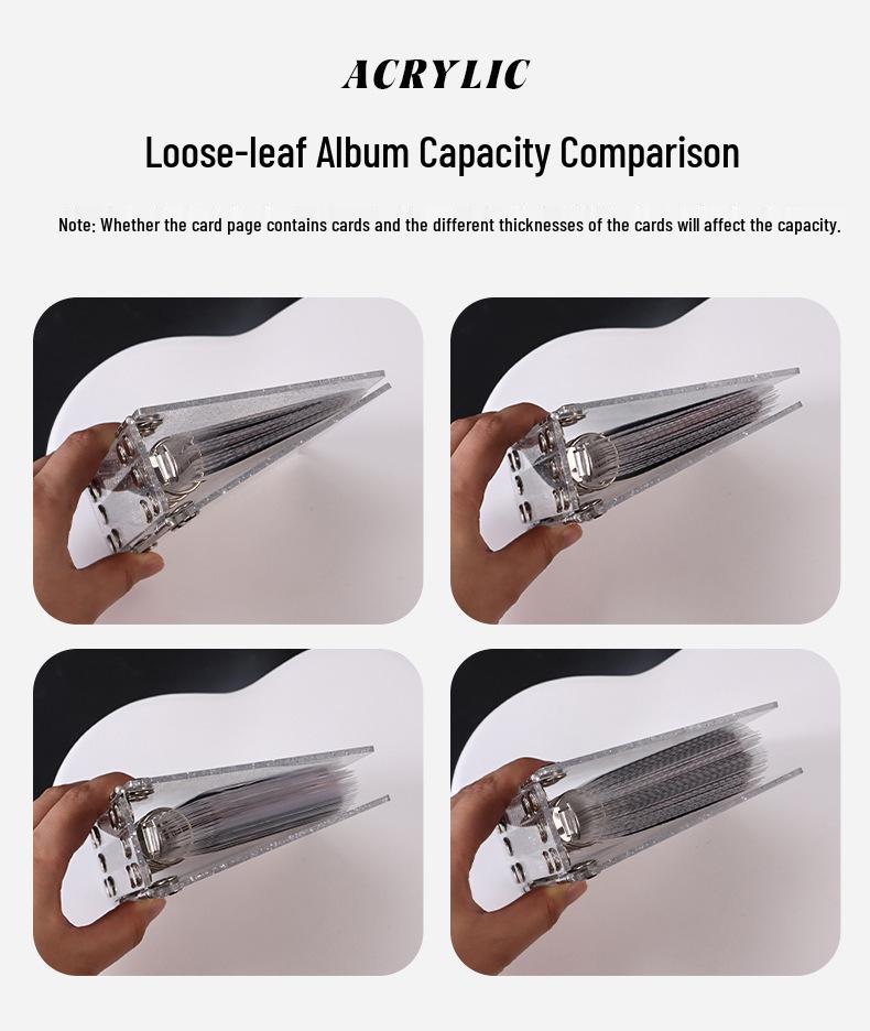 Acrylic A7 Ring Binder Photo Album for Idol Photocard Storage