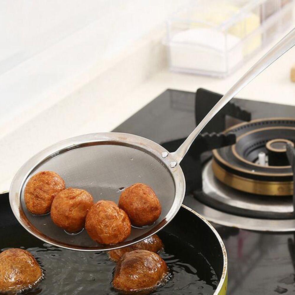 Art Design Creative Hot Sell New Stainless Steel Kitchen Tools Fine Mesh Skimmer Strainer Ladle