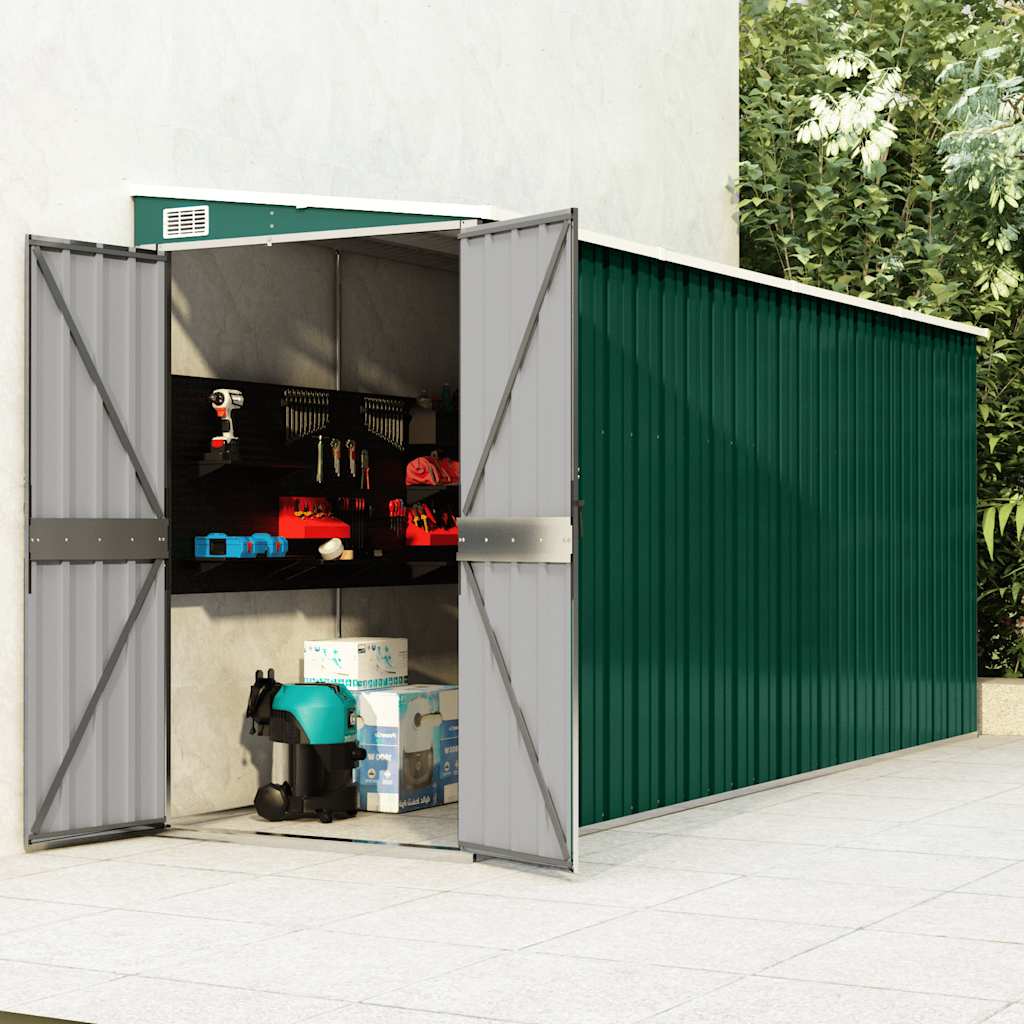 Vidaxl Garden Shed, Wall-Mounted, Green, 118X382X178 Cm