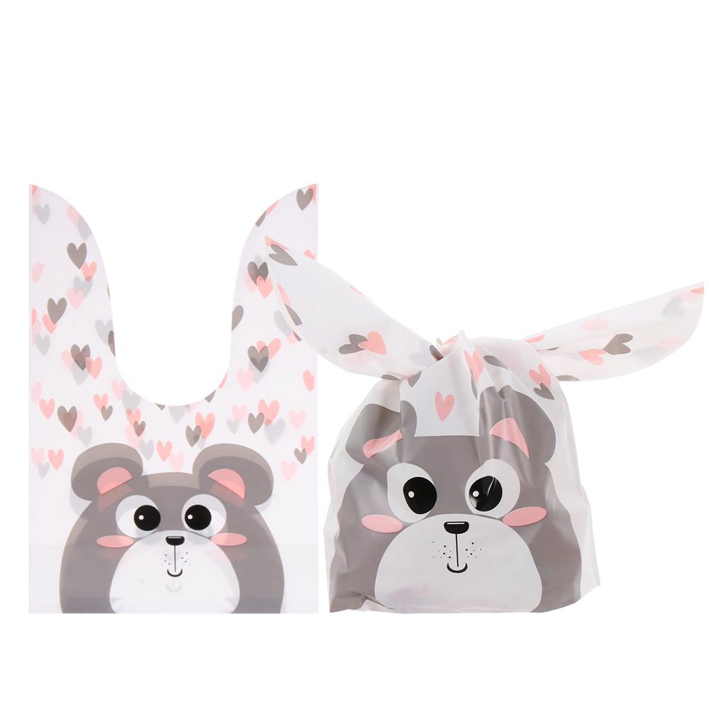 10PCS Snack Decoration Storage Pocket Bunny Ear Biscuit Package Rabbit Cookie Bags Easter Rabbit Candy Bag