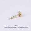 8Pcs Brass Decorative Nail Mirror Advertising Board Cap Cover Self-Tapping Screw 9/12/13/15Mm